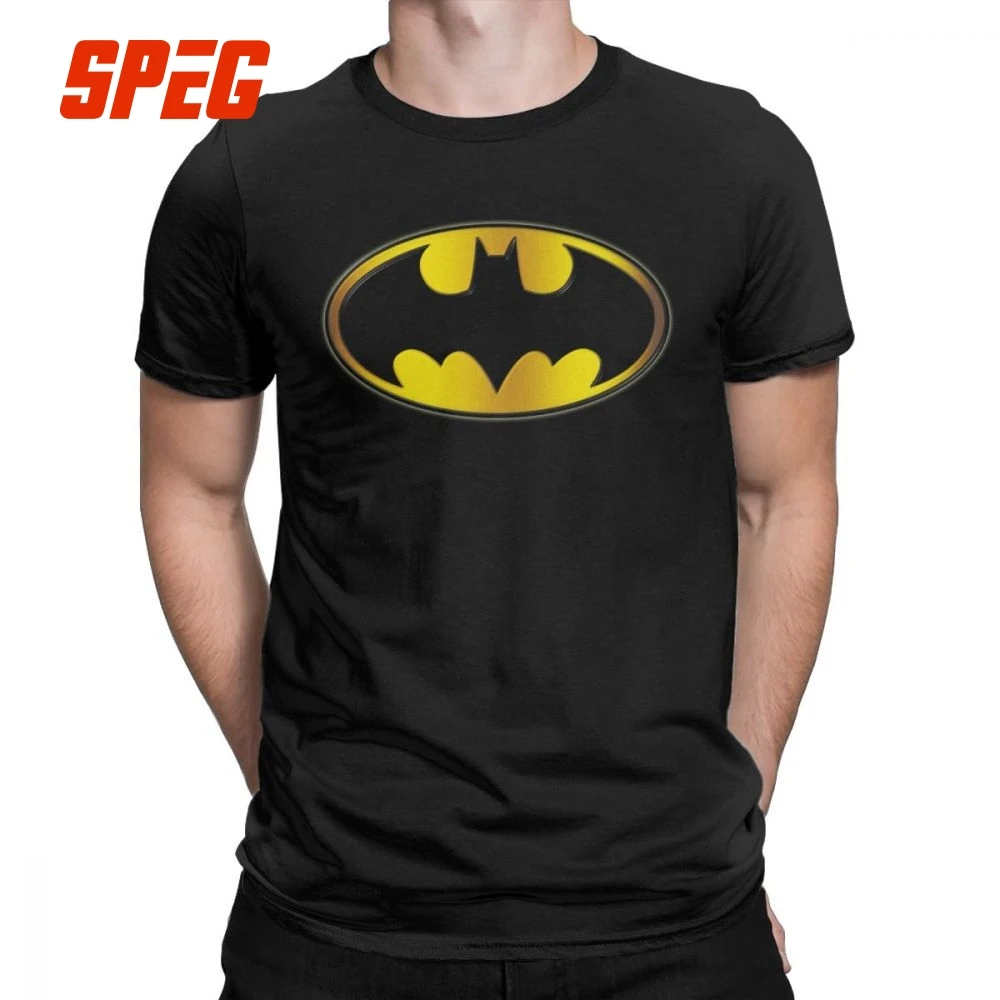 

Men T-Shirts Batman Symbol Oval Gradient Logo Casual 100% Cotton Tee Shirt Short Sleeve T Shirt O Neck Clothing Adult Plus Size