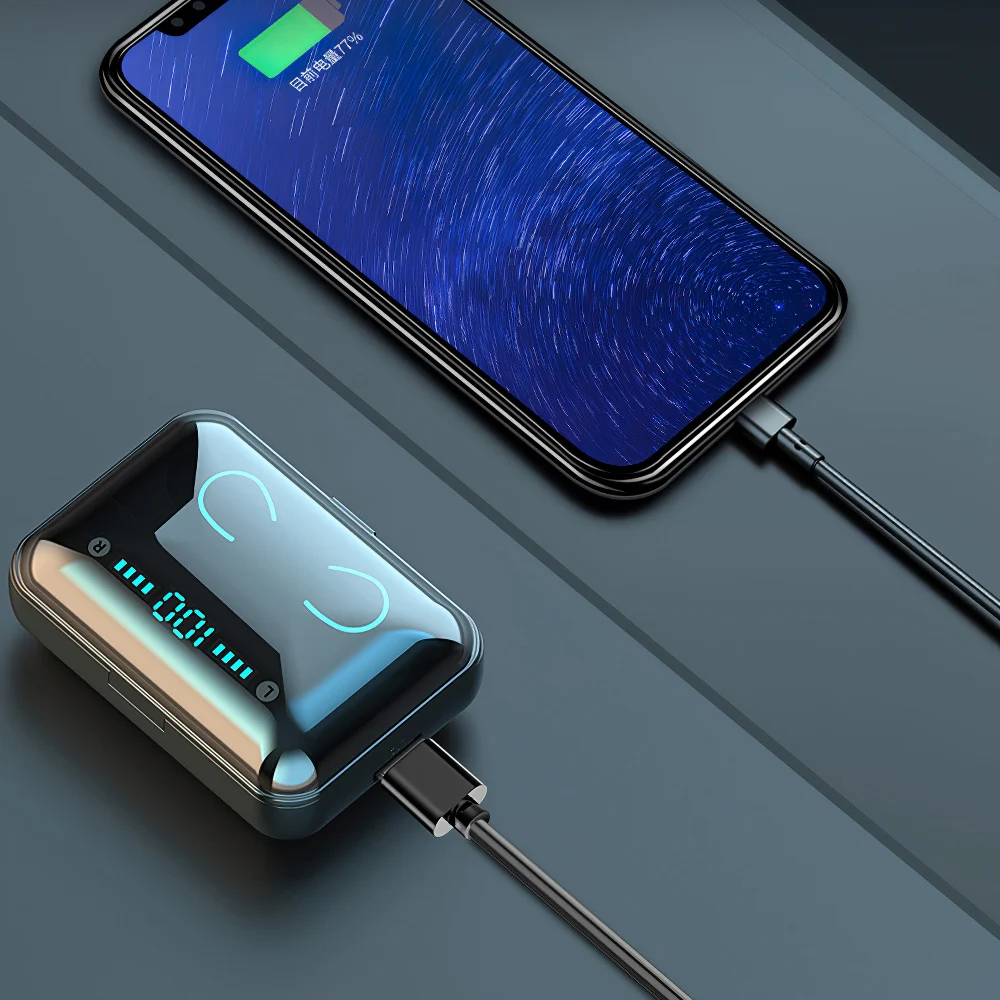 LED Display TWS Wireless Earphone Bluetooth V5 0 Headsets Earbuds Charging Case Holder For Samsung A10 iPhone 11 Pro Universal