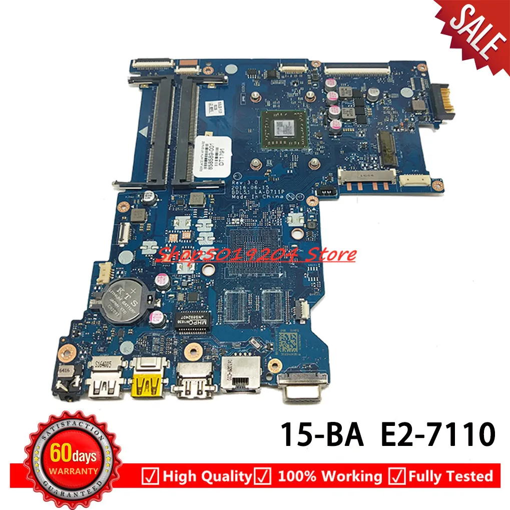 Материнская плата для ноутбука HP 255 G5 15-BA с процессором E2-7110 858589-601 858589-001 BDL51 |