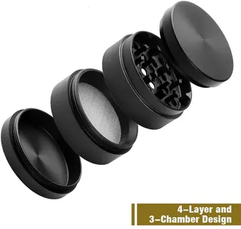 

Herb Grinder Mill Metal Aluminium Teeth Compact 40mm 4 Part Silver