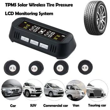 

Solar Tyre Pressure Sensor With 4 External Sensors Temperature Warning Fuel Save Tire Pressure Monitoring System Solar TPMS ##3