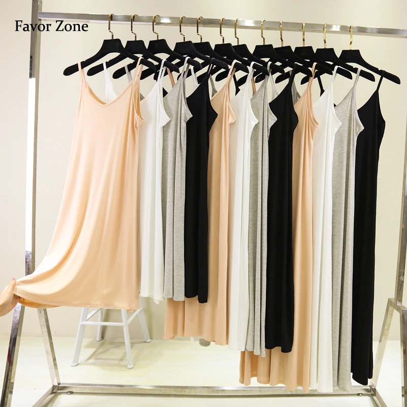 

Summer Modal Spaghetti Strap Long Dress For Women Simple Basis Style Slim Bodycon Tank Midi Dress Sexy Beach Party Midi Dresses