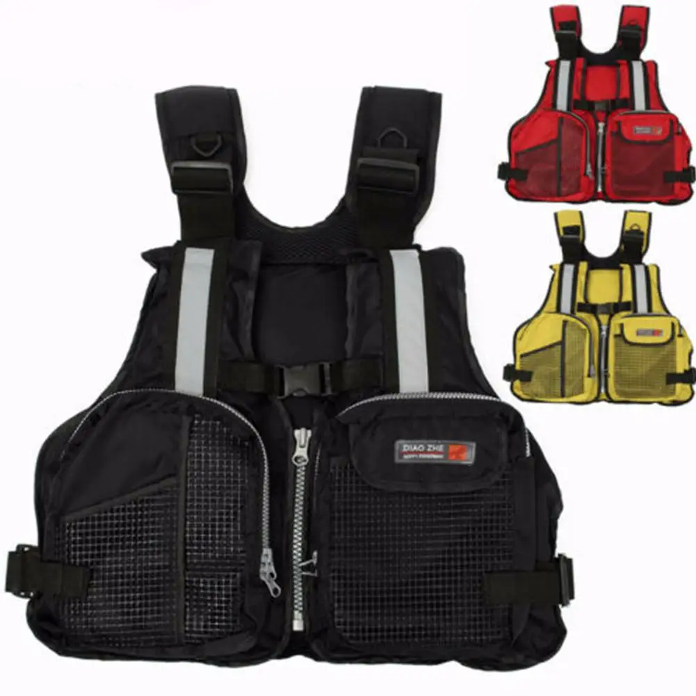 

Adult Adjustable Marine Reflective Sailing Kayak Fishing Vest Life Jacket