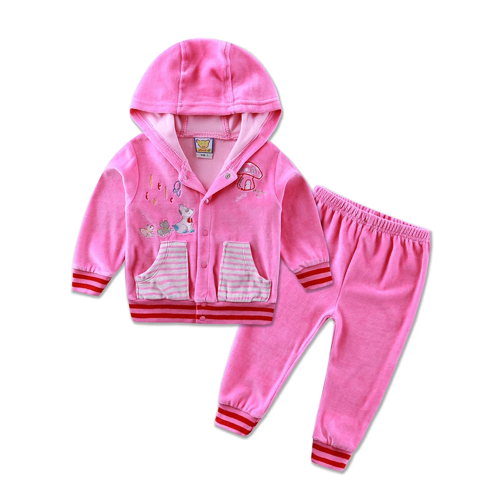 2 шт./компл. Детские велюровые куртки с длинным рукавом + длинные брюки | Мать и