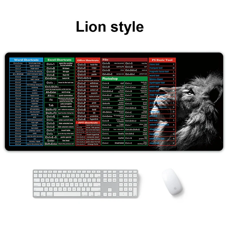 Common Software Shortcuts Mouse pad Rubber Large Office Game Mouse Keyboard Pad Word Excel