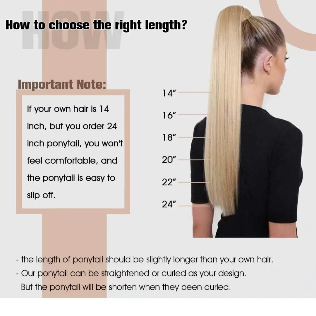 Human Hair Extensions VeSunny Ponytail Human Hair 14-22