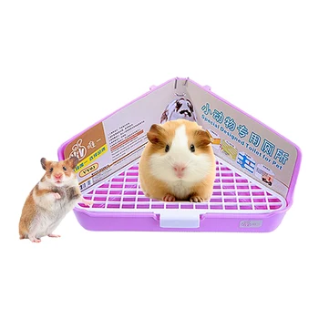 

Small Pets Chinchilla Corner Toilet Hamster Rabbit Litter Box Guinea Pig Pee Poop Tray Indoor Training Space Easy Clean Supply