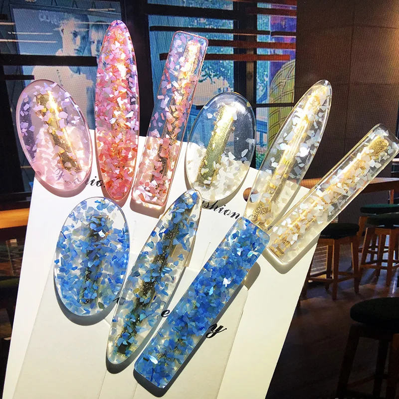 

2019 Acetic Acid Hairpins Acrylic Vintage Geometric Oval Hair Clips Hair Accessories for Women Japan Girls Hairgrip Barrettes