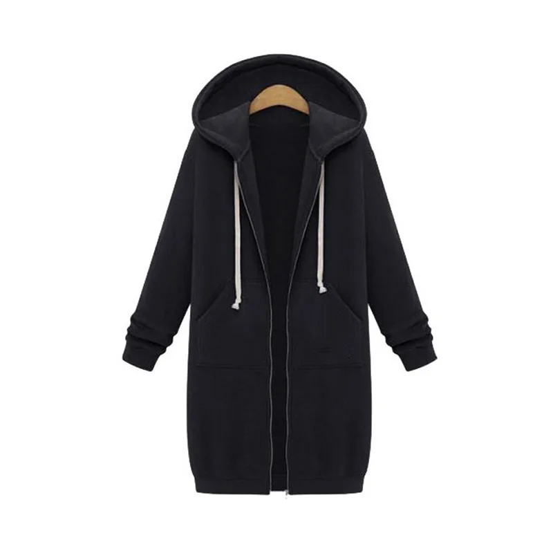 

Casual Korean Style Coat Full Sleeve Hooded Solid Pocket Solid Autumn Winter Ladies Jacket Fashion Woman Clothes Casaco Feminino