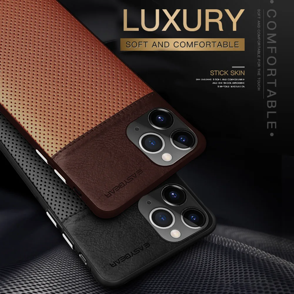 

Unique Mesh Business Leather Case For iPhone 11 Pro Max Xr Xs X 8 7 Plus 6S 6 Ultra Thin Cover Shockproof Soft Thin Coque Funda