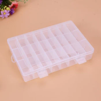 

19cm X 12.5cm X 3.5cm Rectangle Adjustable 24 Compartments Plastic Storage Organiser Craft Beads/Jewellery Tool Box Case