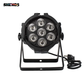 

SHEHDS Voice Control/Automatic/DMX Aluminum Alloy LED Par 7x18W RGBWA+UV Stage Lights Activated For Disco/Hotels/DJ Party