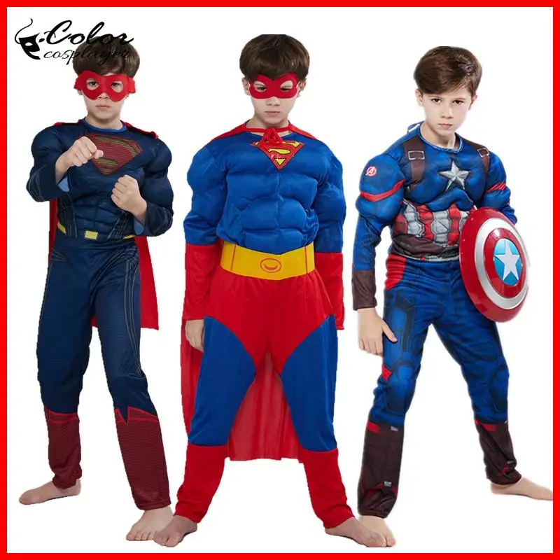 Color Cosplayer Children's Cosplay Costume Super Hero Captain Clothing Purim Carnival Party Role Play Suits Anime | Тематическая