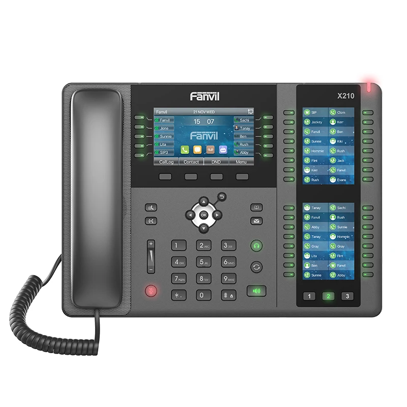 Fanvil X210 IP Phone Built-in Bluetooth Wireless Telephone VoIP 20 SIP Lines HD Voice IP Camera/SIP Video Door Phone Integration