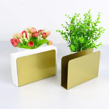 

Household Stainless Steel Napkin Holder Vertical Paper Tissue Dispenser Serviette Stand for Home Restaurant (Golden Silver)