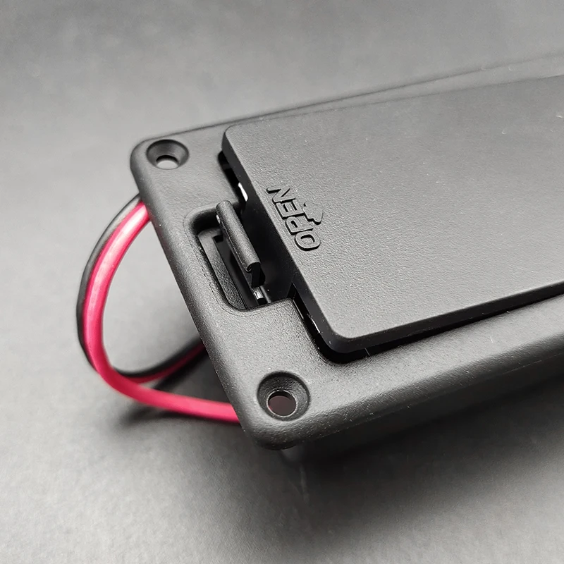 ABS 9V Battery Box Case Cover Holders Active Guitar Bass Pickup Wires Black Replacement Accessories 12/50pcs