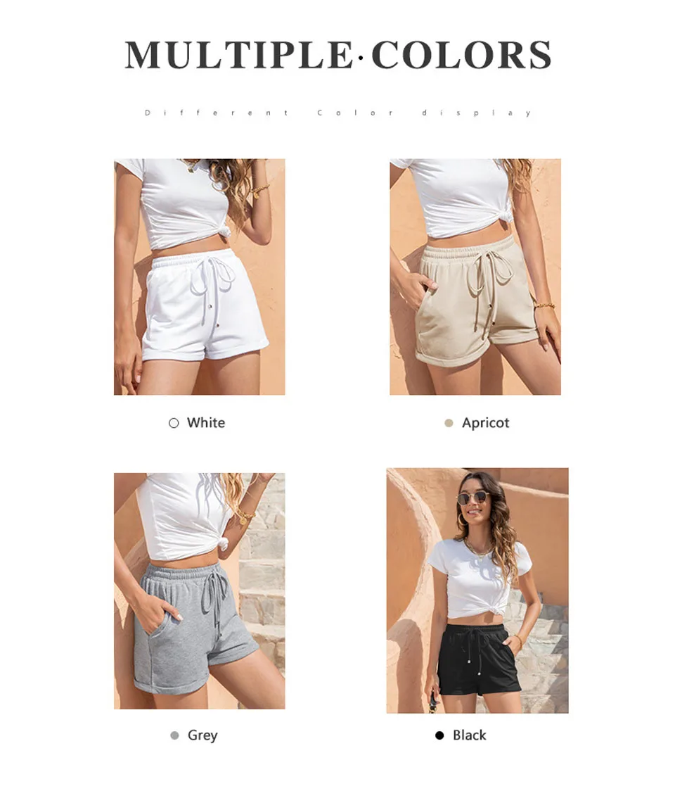 Elimiiya Women's Shorts Summer Casual Mid Waist Fashion Streetwear Pants Active Sport Dance Cycling Clothes swim trunks
