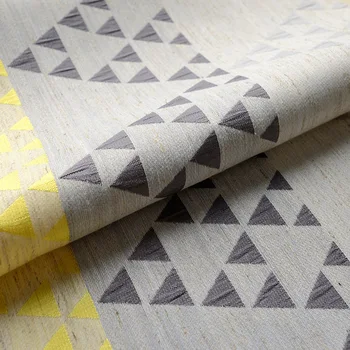 

Modern Curtains for Living Dining Room Bedroom Minimalist Cotton Linen Curtains Triangle-jacquard Curtains Product Customization