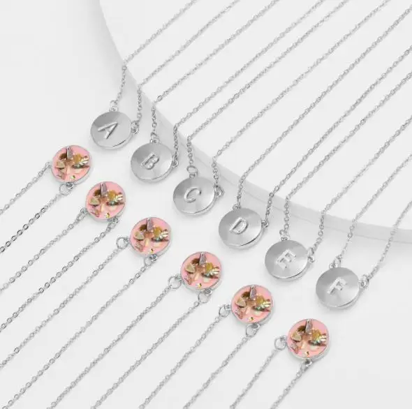 

2019 Fashion Double Side Letter Shell Statement Necklace Women Silver Gold Color Choker Necklaces Jewelry Collier Femme