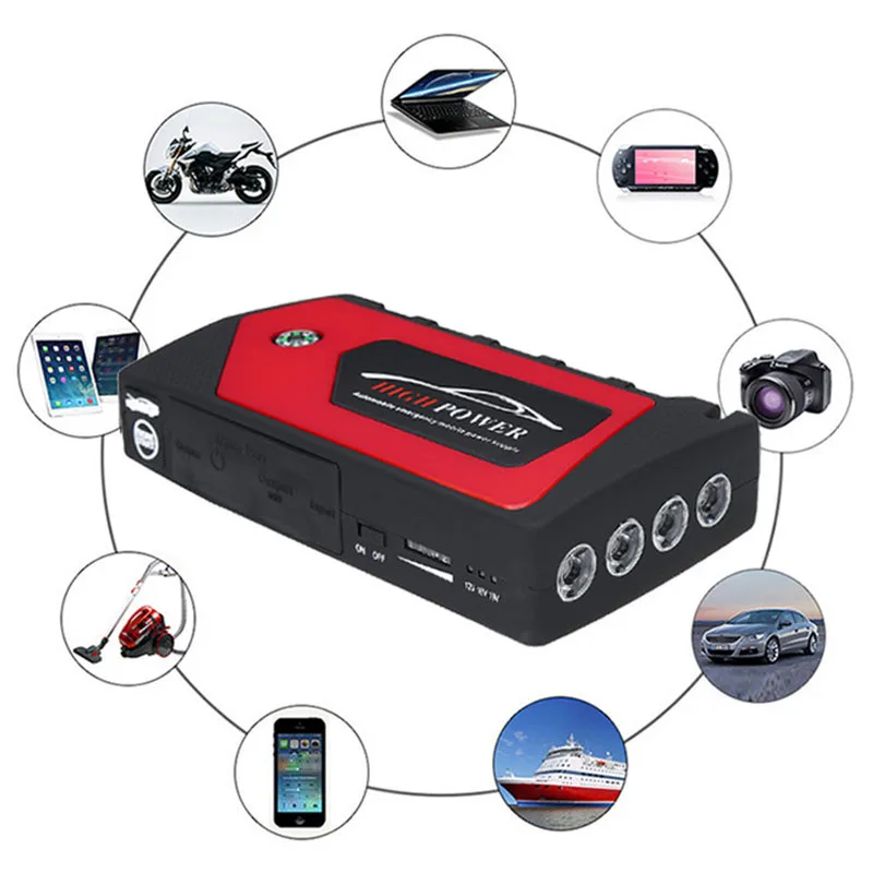 18000 мА/ч 12V автомобиль скачок стартер аварийного пусковое устройство 4Usb