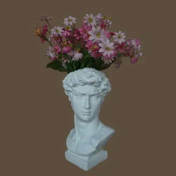 

CREATIVE RESIN IMITATION PLASTER VASE DAVID ART AVATAR VASE CHARACTER STATUE FLOWER ARRANGEMENT ACCESSORIES HOME DECORATION