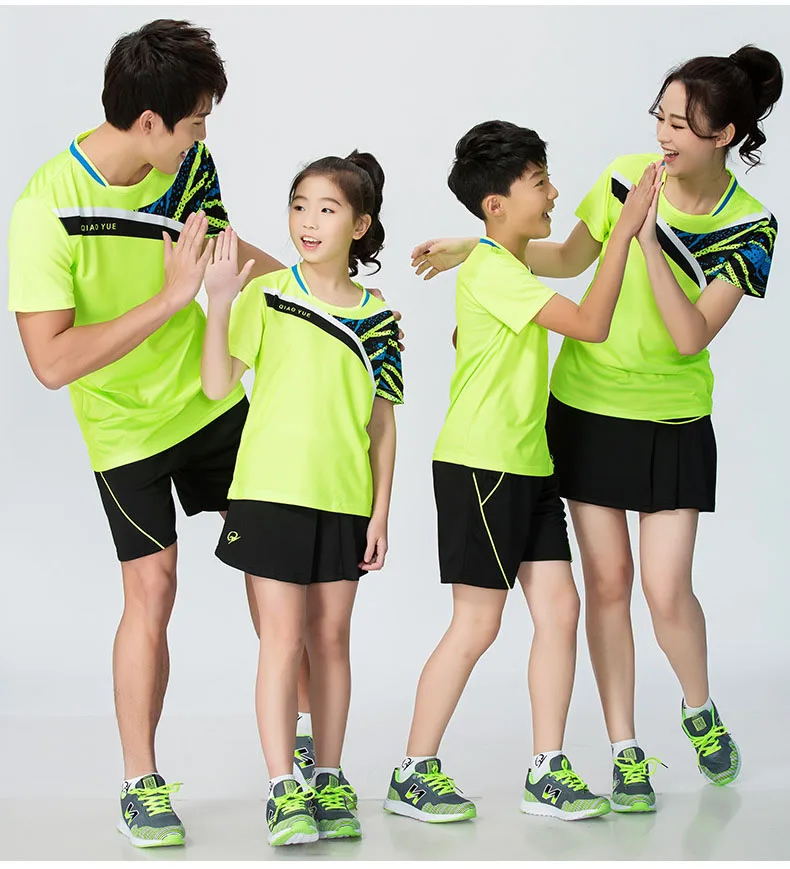 Men Women O-Neck Tennis T shirts Shorts Skirts , Boys Girls Badminton Sets , Table Tennis T-shirts Clothing White