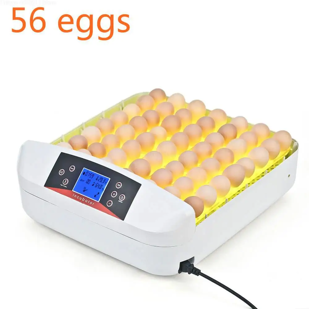 

Intelligent Full-automatic Egg Incubator Hatcher 56 Eggs Hatching Machine for Chicken Duck Transparent PlasticFree shipping