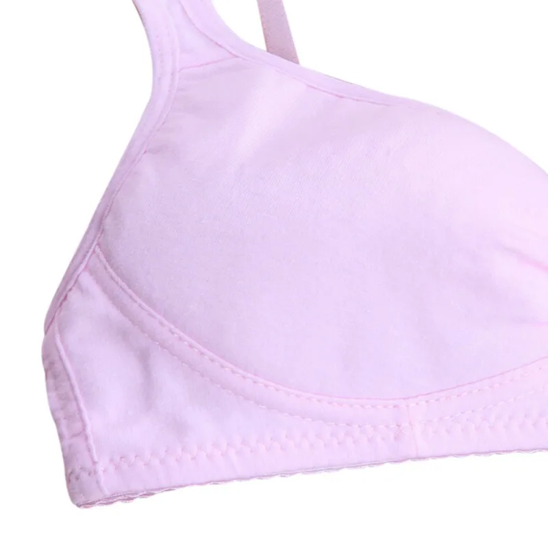 Young Girls Cotton Embroidered 1PCS Breathable Training Bra Yoga Sports Running Bra Soft Padded Cotton Girls Clothes