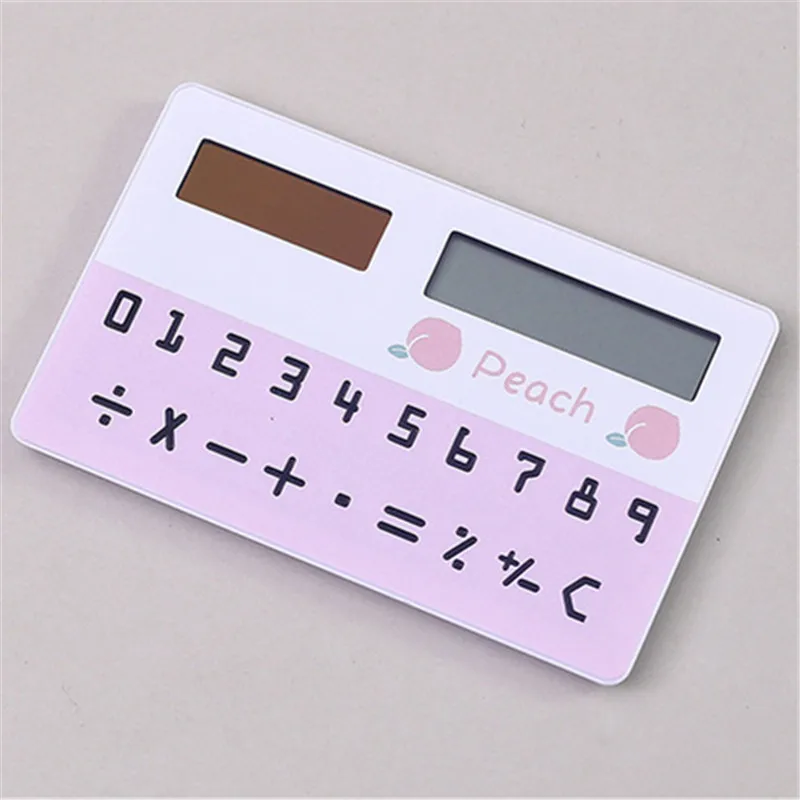 Fashion Portable Cartoon Fruits Animal Mini Card Calculator Stationery Supplies Creative Solar Calculator Children Gift