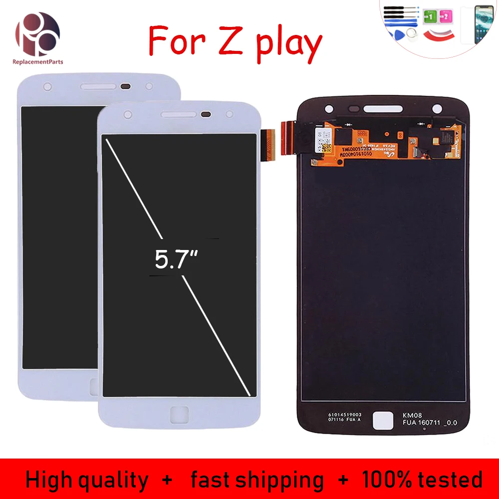 

5Pcs No Dead Pixel For Motorola Moto Z play XT1635 LCD Display Touch Screen Sensor Panel Digitizer Assembly Replacement Part