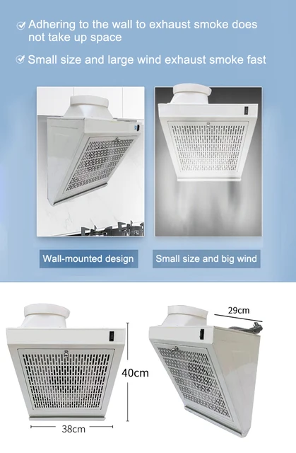 TWSOUL 100 mm Metalen Afzuigventilator - Badkamer en Keuken Afzuigkap - Wandmontage Ventilator (100 mm - Zwart