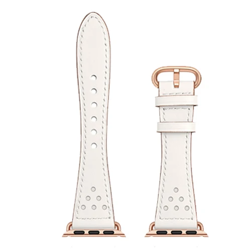 white Ремешок из натуральной кожи для apple watch band 5 4 44 мм 40 мм correa 42 мм 38 мм ремень высокое качество браслет для iwatch серии 3/2/1 - Цвет ремешка: white