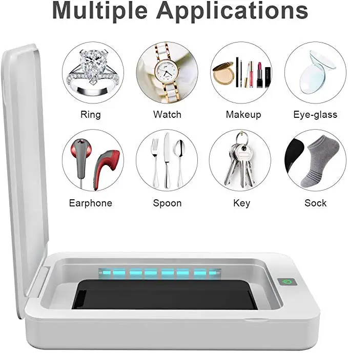 

Anti Virus Coronavirus Multifunctional UV Smart Sanitizer Cell Phone Mask Cleaner Box with USB Charging for iOS Android Hot