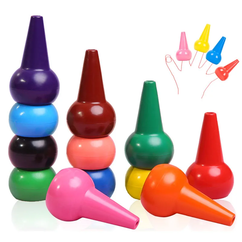 Non-toxic children's safety color Crayon baby 3D finger art Supplies kindergarten Easy to erase educational kid stationery colored crayons,children painting supplies