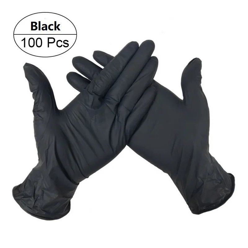 Black 100 шт одноразовые перчатки 9 дюймов рабочие перчатки - Цвет: Black