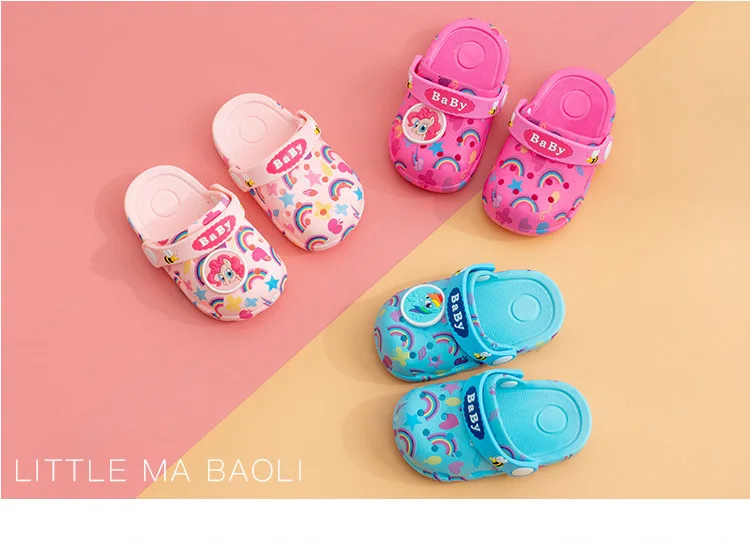 children's shoes for sale 1-5y Kids Mules & Clogs Summer Baby Boy Girl Sandals Flat With Rainbow Beach Non-Slip Slippers Children Garden Shoes Hy16 children's shoes for sale