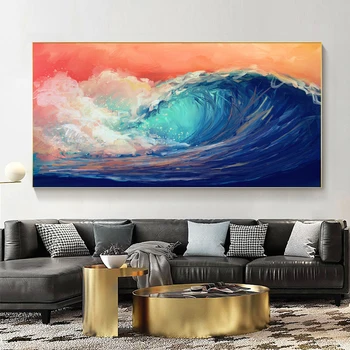 Abstract Seascape Painting Printed on Canvas 1