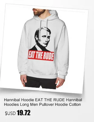 Hannibal Толстовка EAT THE RUDE Hannibal толстовки длинные мужской пуловер; толстовка с капюшоном хлопок X Красный теплые Популярные свободные