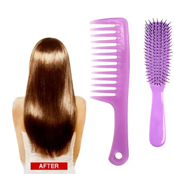 

2pcs Hairbrush Set Paddle Detangling Brush Wide Tooth Anti-static Massage Comb 26.4x8.9x4.4cm TK-ing