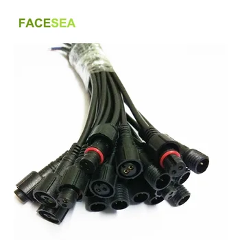 

5pair ~ 50 pairs/lot 2 pin Waterproof Led strip connector wire cable Male & Female Black or White Color 0.3mm2 for LED Strip