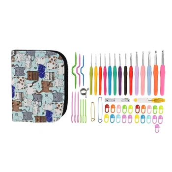 

49 Pcs Ergonomic Crochet Hooks Best Crochet Hook Set with Soft Handles Perfect Knitting Accessories