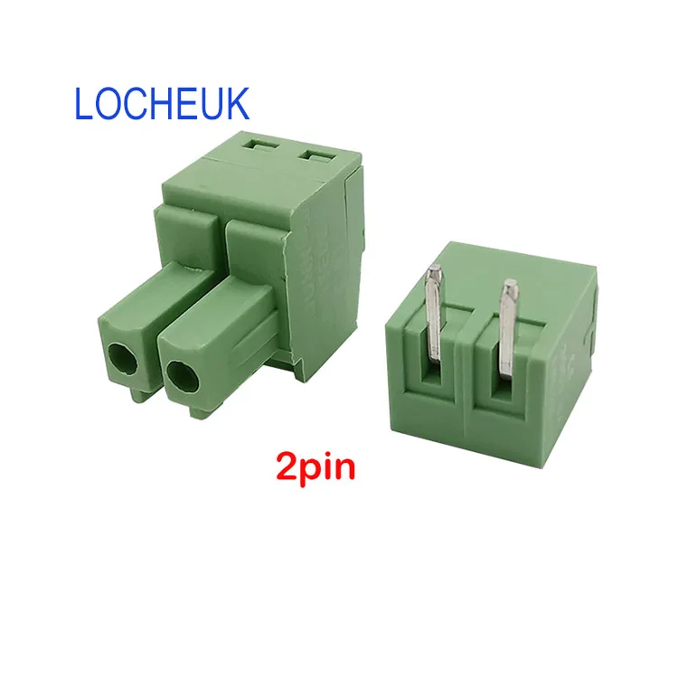 2PIN-5pair 10 шт.(5 пар) 15EDG 3,81 мм KF2EDG PCB винт Клеммная колодка Разъем-штырь правый угол разъем 2/3/4/5/6/7/8/9/10/12pin - Цвет: 2PIN-5pair
