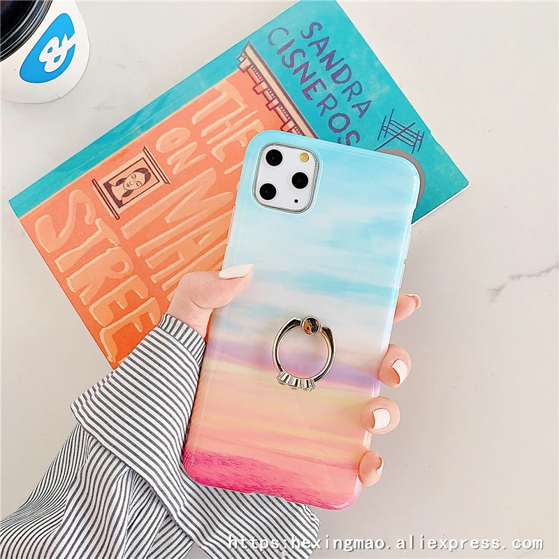 Модный мрамор с эффектом трещин чехол для телефона для iphone 11promax XR XAMAX чехол для iphone 6 7 8 Plus геометрический сращивающийся чехол s с кольцом