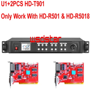 

Kystar U1+2PCS HD-T901 LED Video Processor 1920*1200 DVI/VGA/HDMI/CVBS Only Work With HD-R501 & HD-R5018 2020 Hot Sales