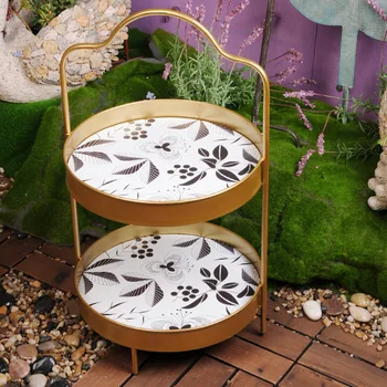 

creativity metal Wrought iron flower coffee house multilayer solid wood clapboard showing stand drawing room commodity shelf