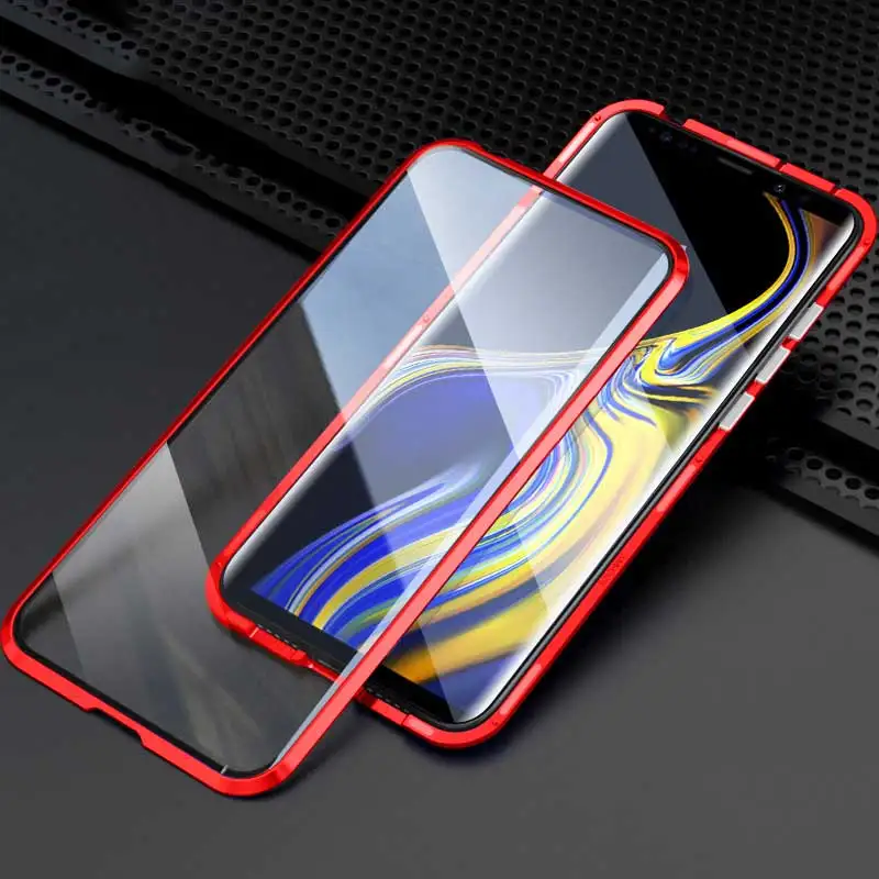 360 Полный Магнитный чехол для samsung Galaxy Note 10 Plus Pro Корпус защитный двухсторонний закаленное стекло Чехол samsung Note10 Pro - Цвет: Red