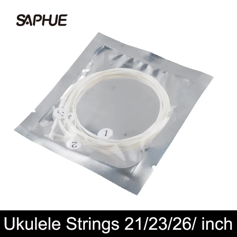 Durable Stringed-Instrument Ukulele Nylon 26inch for 4pcs/Set White