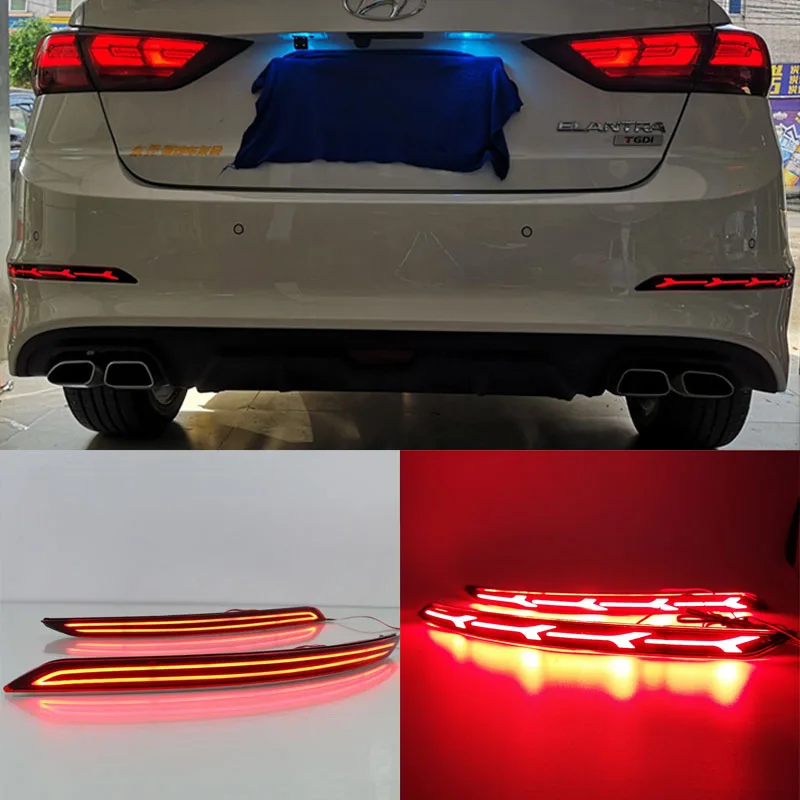 

2pcs LED Rear Light For Hyundai Elantra 2016 2017 Brake Lamp Taillight Back Fog Light Warning Light Rear Bumper Reflector Light