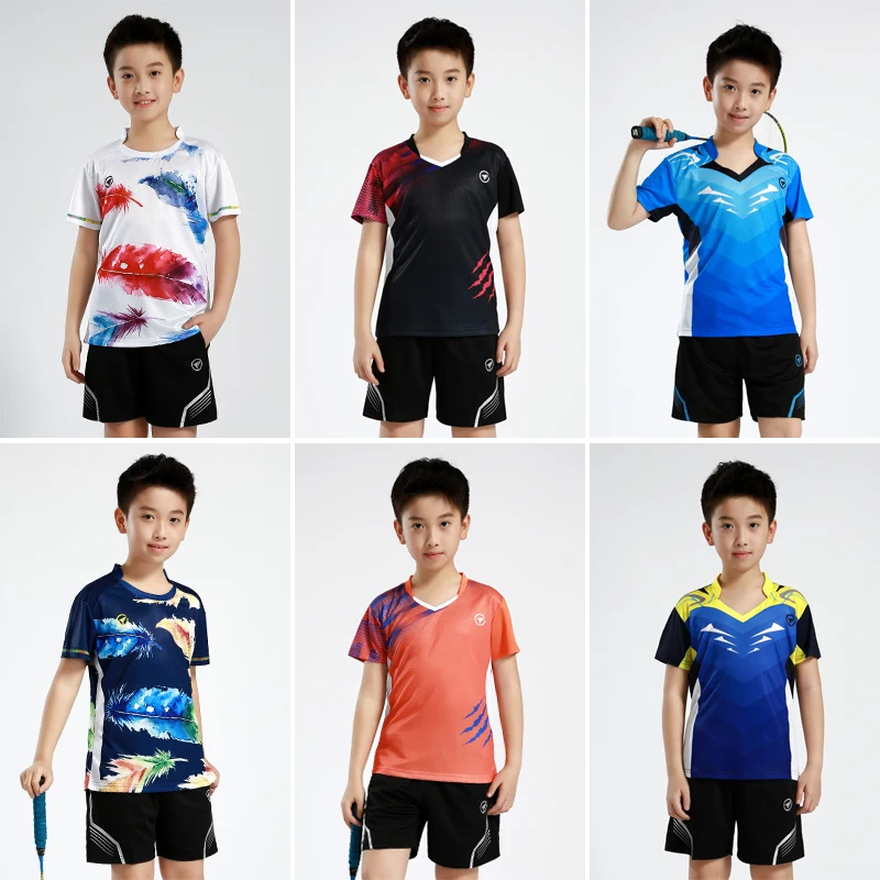 Badminton Set Children Sports Badminton sets for kids Boys Table Tennis Training suit Boys Tennis Shirts Girls Running t shirts with shorts