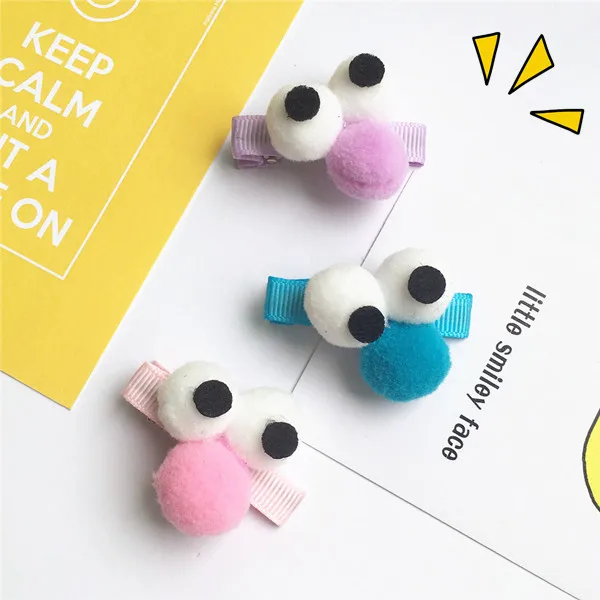 200 шт/Партия DIY мульти плюшевые простые Мультяшные животные заколки для волос стереоскопические глаза резинки для волос Инструменты для укладки аксессуары HA896